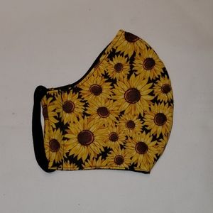 Adult face mask. Sunflowers